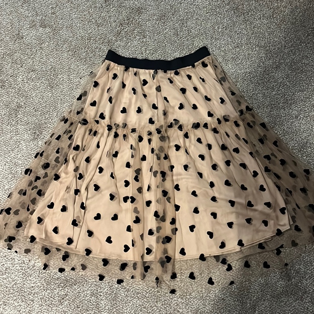 Shein Curve mesh overlay skirt